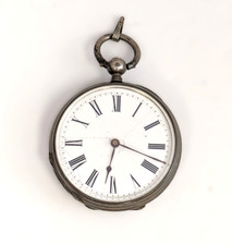 Key Wind European Movement Open Face Pocket Watch, 36mm Case