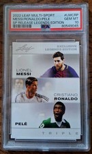 PSA 10 Messi Pele Ronaldo 2022 Leaf Special Release Legends #LMCRP Triple GEM MT