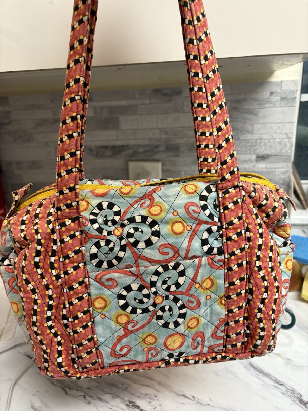 Handmade Quilted Patchwork Tote Bag - image 1