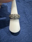 Sterling Silver 925 Scrolled Band Ring, Size 6.75