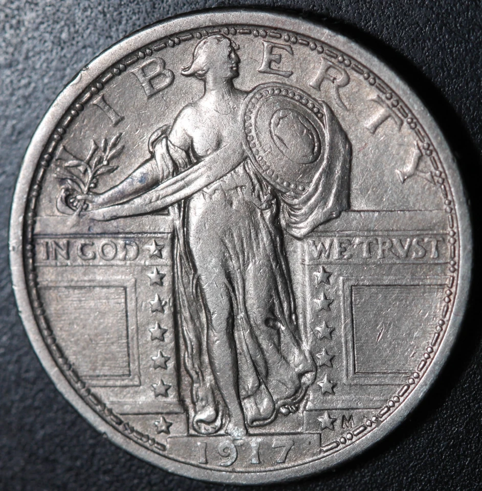 1917-P *TYPE 1* BARE BREASTED STANDING LIBERTY QUARTER - BETTER GRADE! - Image 2 of 3