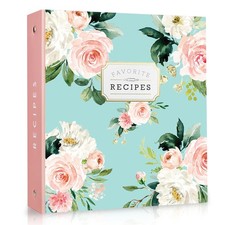 Recipe Binder 3 Ring Organizer Blank Recipe Book 8.5 x 9.5 with 50 Blank Recipes