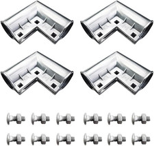 Aluminum Gate Corner 90 Degree Angle for 1-3/8 Inch Pipe Pack of 4 Rustproof