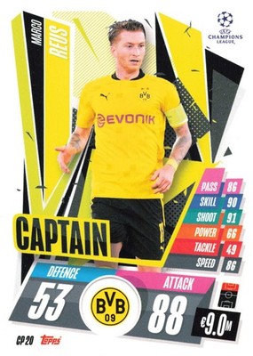 2020-21 Topps Match Attax Extra Marco Reus Captain Borussia Dortmund #CP20 NM