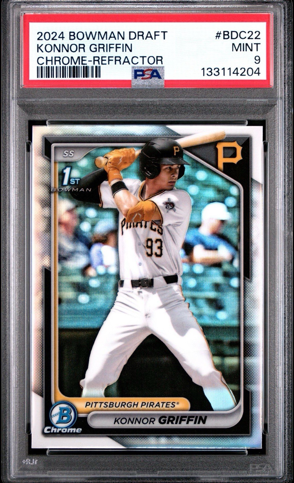 2024 BOWMAN DRAFT #BDC-22 KONNOR GRIFFIN CHROME REFRACTOR 1ST PROSPECT PSA 9