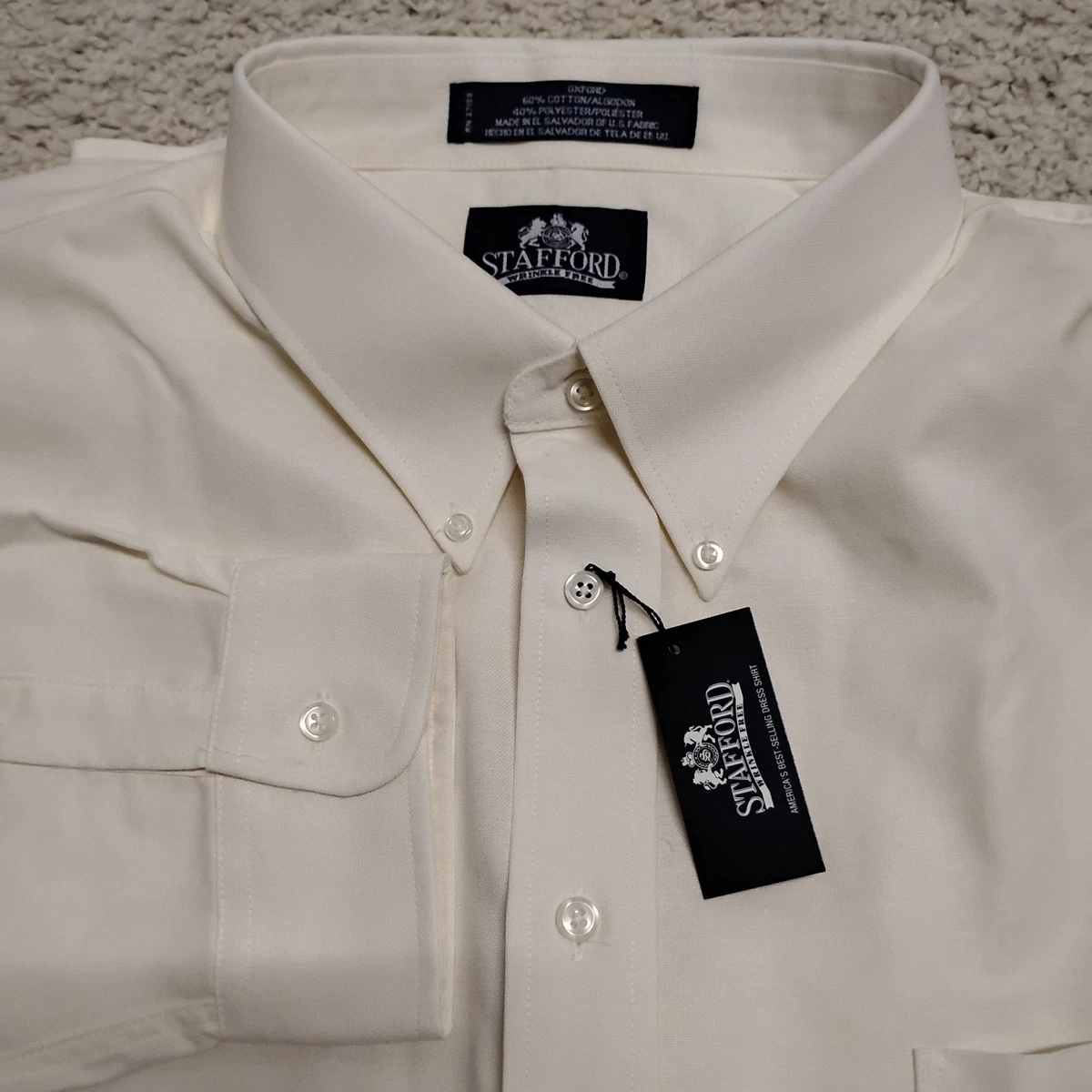 Ivory Button-Down Dress Shirts for Men for sale | eBay