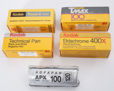 120 Film Mixed Lot Kodak Technical Pan Ektachrome TMAX Royal-X Agfapan APX