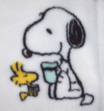NWT Peanuts THICK FAUX FUR White SNOOPY/WOODSTOCK HAVE COCOA Throw Blanket 60x70