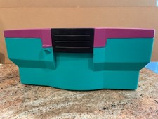 Vintage 1990s Fellowes Craft Tote With Tray- Teal Purple EUC