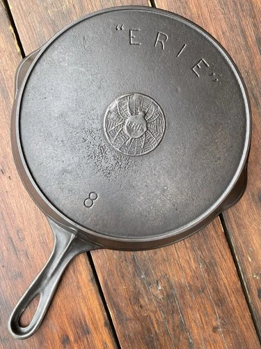 Pre Griswold Erie Spider Logo #8 Cast Iron Skillet