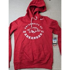 Nike Arkansas Razorbacks Hoodie Womens Medium M Red University 1871 Pullover NWT