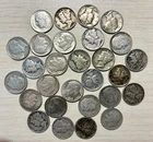 Lot of 28 Circulated Silver Mercury and Roosevelt Dimes