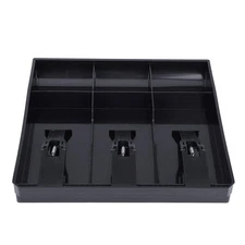 Cash Register Drawer Insert Tray, 3 Bill, 3 Coin, Black, Plastic, Money, Box