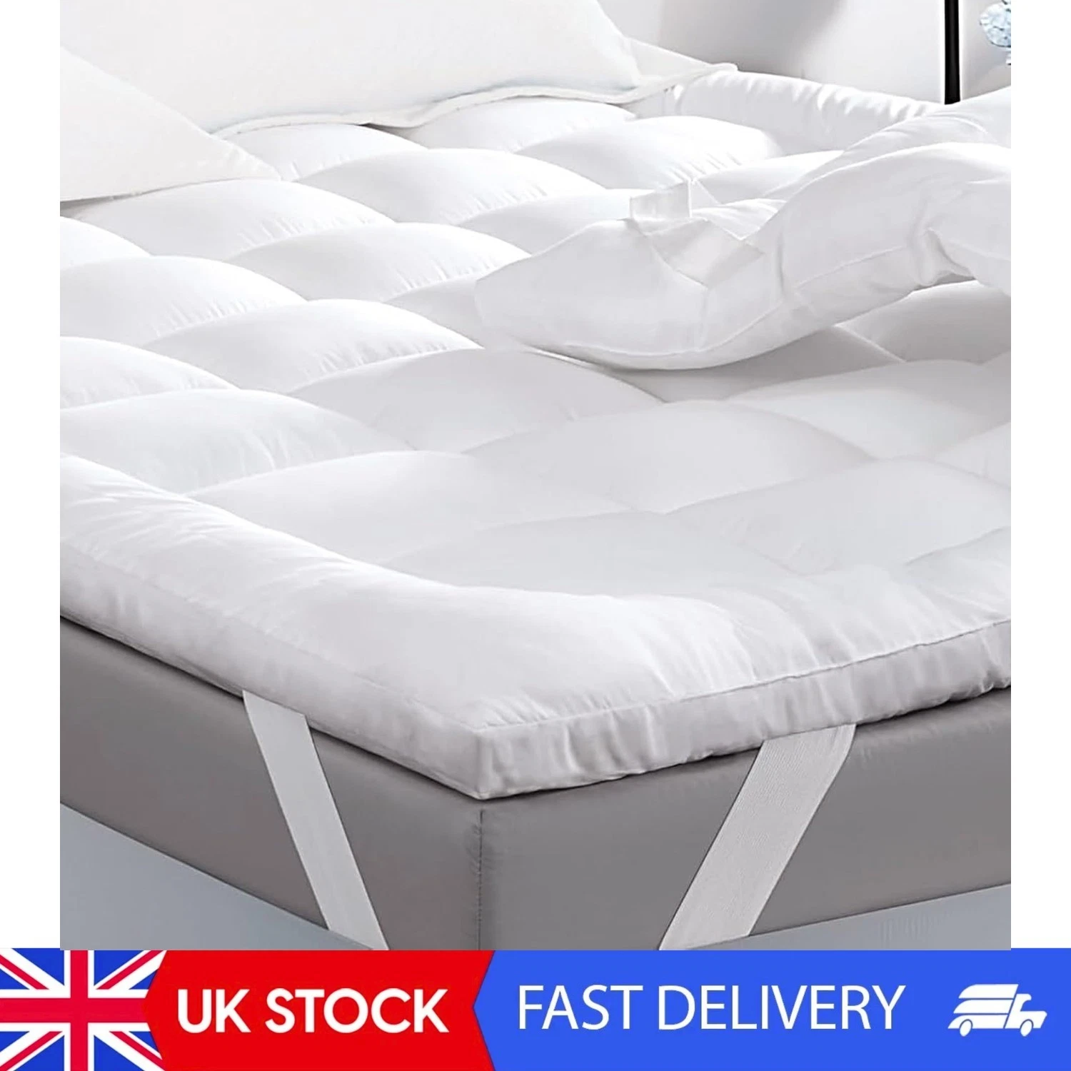 Fluffy Mattress Topper Kingsize Bed – 10 Cm Extra Thick – Soft, Supportive &