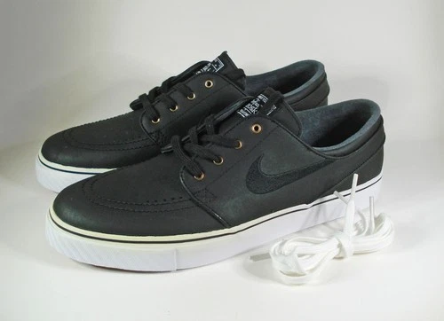 Nike Zoom Stefan Janoski Leather Black White 616490-004 Size 9.5