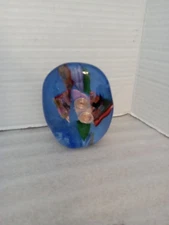 Signed Fortin Studio Art Glass Paperweight.  Underwater Scene.  Approx 4 Inches