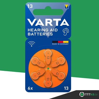 1 x VARTA Hearing Aid Batteries 13 - 6er Packung