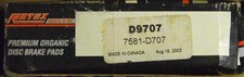 Front Disc Brake Pad Set, Organic - Rotex D9707
