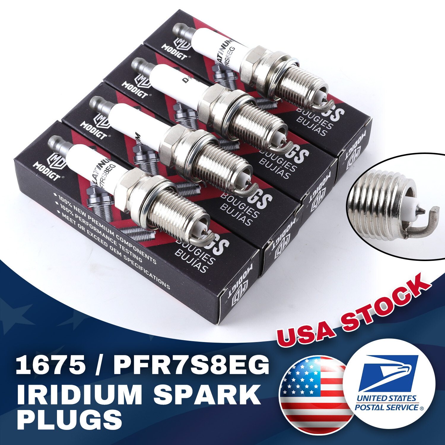 4Pcs 06H905601A PFR7S8EG 1675 Spark Plugs for Audi A4 A5 VW Passat Golf EOS GTI