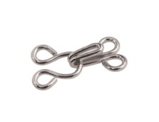 60 Sets Of Silver Tone Bra Hooks and Eyes Clothing Sewing 22MM 92374