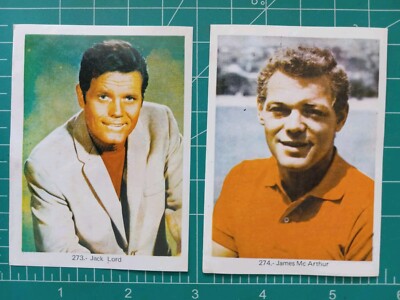 1973 ESTRELLAS DE TV Y CINE CARD  HAWAII 5-0 50 SHOW JACK LORD & JAMES MACARTHUR