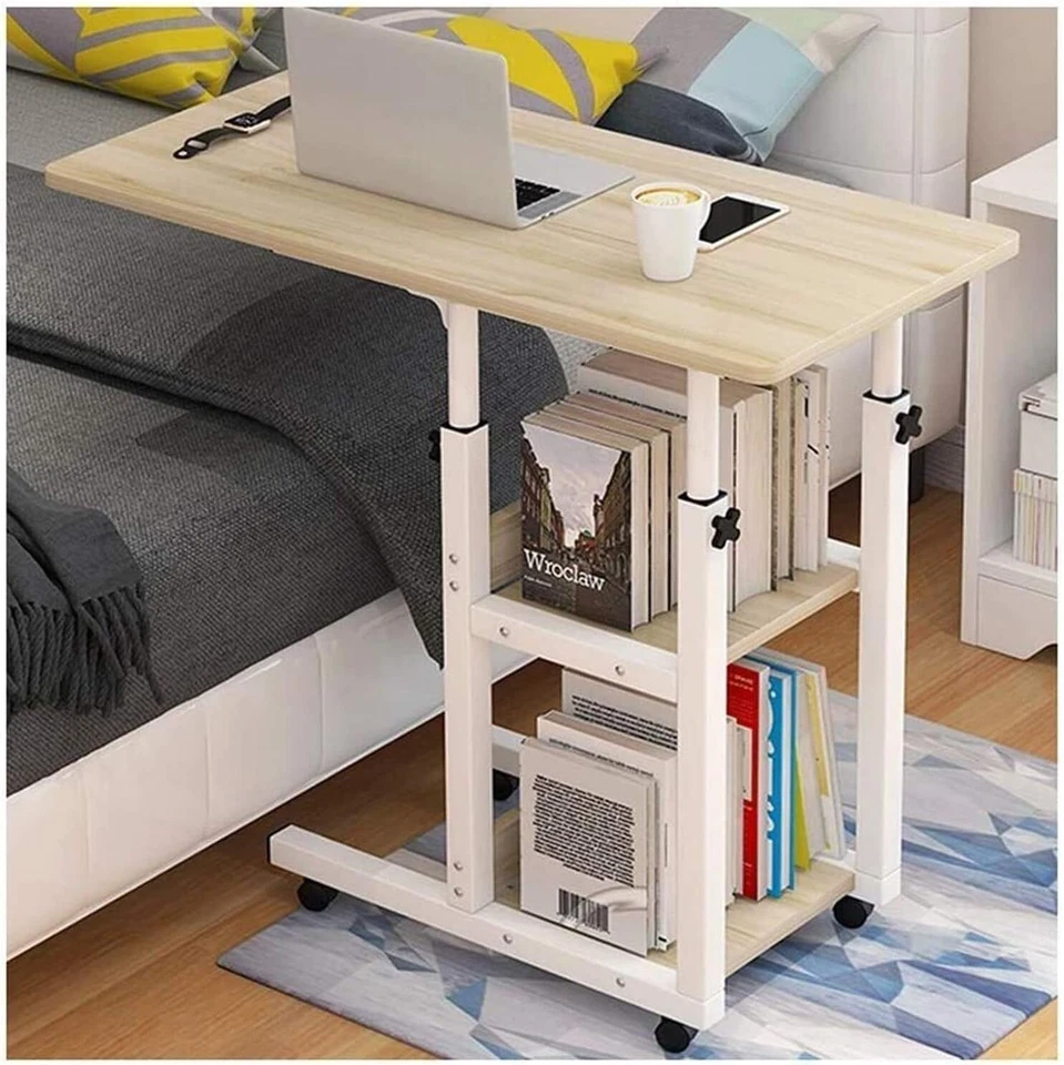 ONLINE-FURNITURE-WORLD Over Bed Table Tray Adjustable Height Mobility Aid Chair Computer Laptop PC Desk