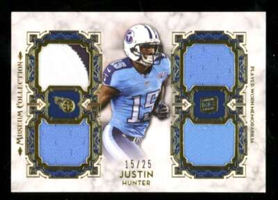 2013 Museum Collection Justin Hunter Rookie Quad Jersey Relic Gold /25 FX359