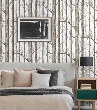 17.7" X 118"Birch Tree Wallpaper Peel and Stick Self Adhesive Wall Decorations