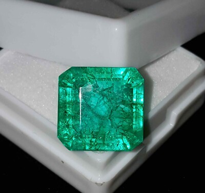 9,47 ct natürlicher grüner Smaragd quadratische Form loser zertifizierter Ede...
