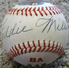 RARE Eddie Miller dec.97 PSA/DNA Autographed Baseball Cincinnati Reds STL Cards 
