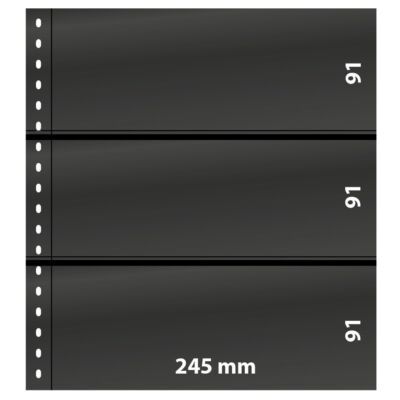 Lindner Einsteckblätter Omnia schwarz 3 Streifen 03P (10er Packung) Neu