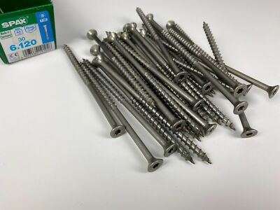 Spax Edelstahlschraube 6,0 x 120 mm, 30 Stück Teilgewinde Rostfrei A2 Inox
