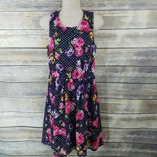 MAIA Size 8 Crochet Floral Multi Color Sleeveless Fit & Flare Dress