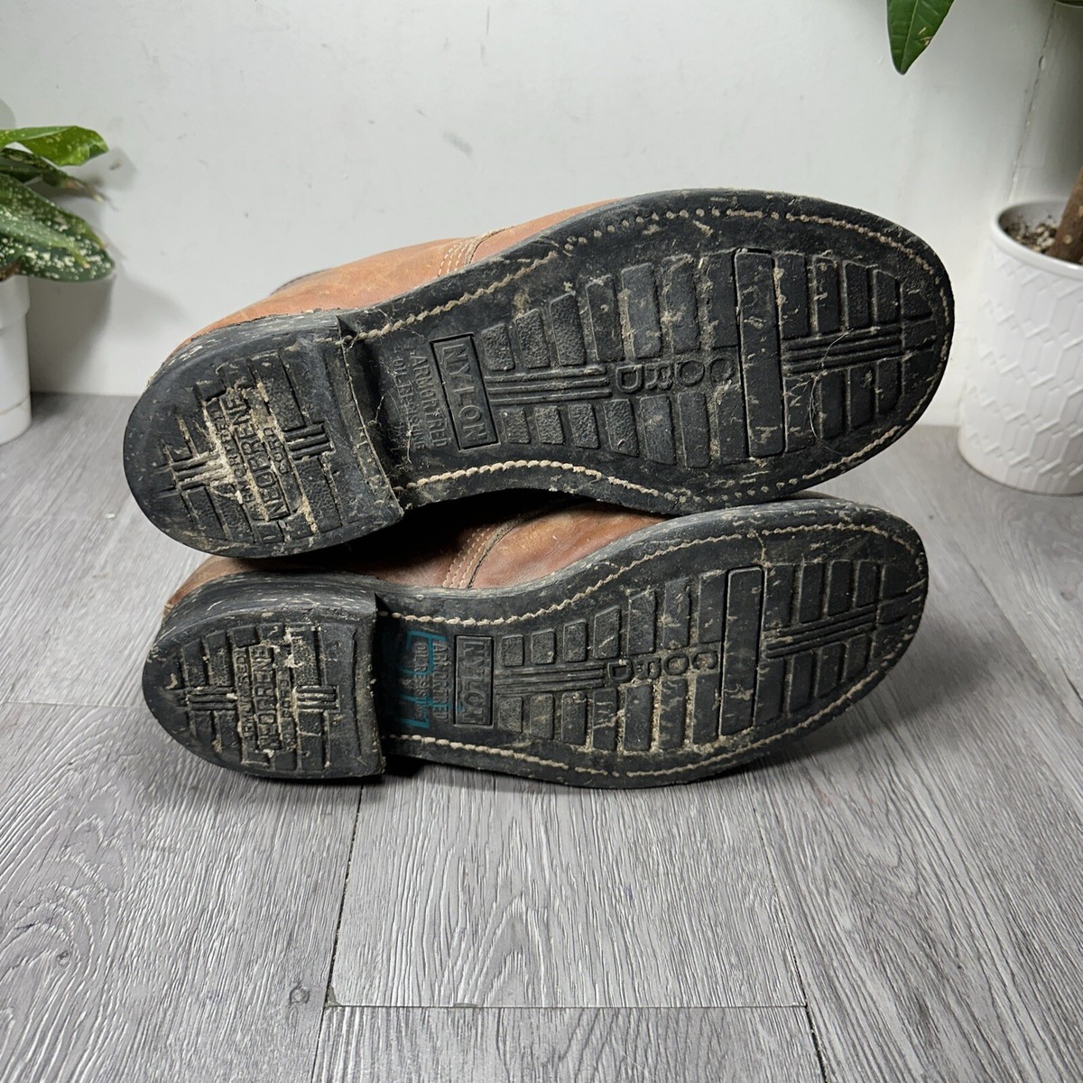 IRON AGE Leather Western Steel Toe Zip Side Biker Work 