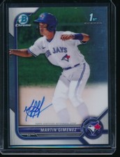 MARTIN GIMENEZ AUTO 1st 2022 Bowman Chrome Prospects Autograph Rookie Card RC