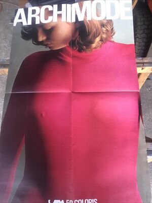 Werbeplakat ARCHIMODE Kleidung ROT FOLLOWELA CAYZAC CA. 75x49