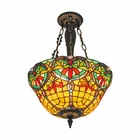 Tiffany Style Stained Glass Ceiling Pendant Light Fixture Vintage Hanging Lamp