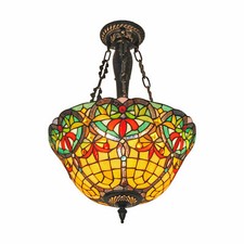 Tiffany Style Stained Glass Ceiling Pendant Light Fixture Vintage Hanging Lamp