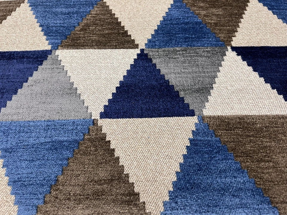 Tela de chenilla geométrica moderna Clarence House - Bodrum / Medianoche 4 yardas 1900503 Foto 3 de 4