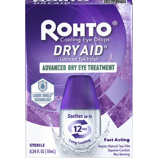 Rohto Dry Aid Dry Eye Relief Lubricant Eye Drops Up To 12 Hours 0.34 Oz
