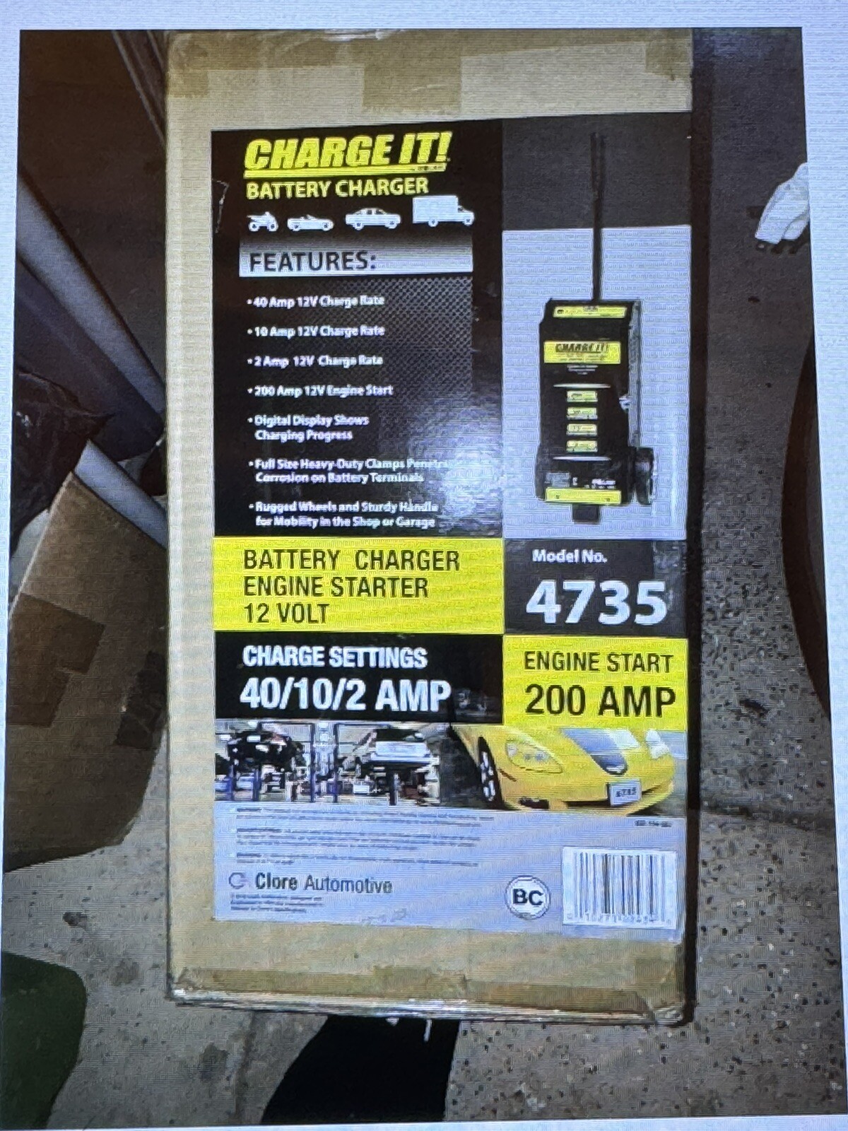 Charge It Model4735 Battery Charger On Wheels Brand New Never Opened Box eBay