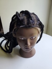 36'' Twist Braided Full Lace Wig Black Big Box Braid Synthetic Heat Safe Wigs