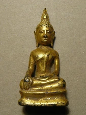 VINTAGE U-THONG BUDDHA_EXCELLENT QUALITY AMULET_GILT PATINA_262059