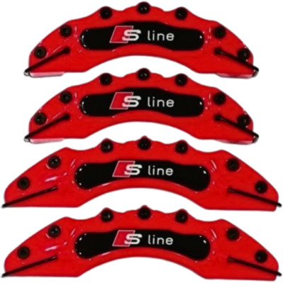 4x Red Brake Caliper Covers for Audi S-Line Q1 Q2 Q3 Q5 TT A1 A5 A6 S3 RS A3 S4