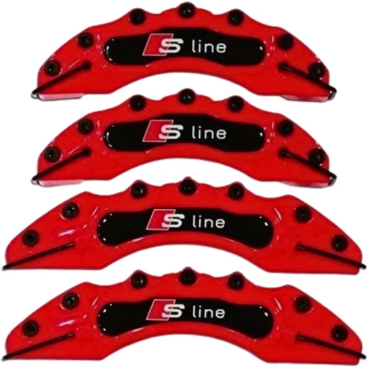 4x Copri Pinza Freno Rosso per Audi S-Line Q1 Q2 Q3 Q5 TT A1 A5 A6 S3 RS A3 S4 - Immagine 2 di 4