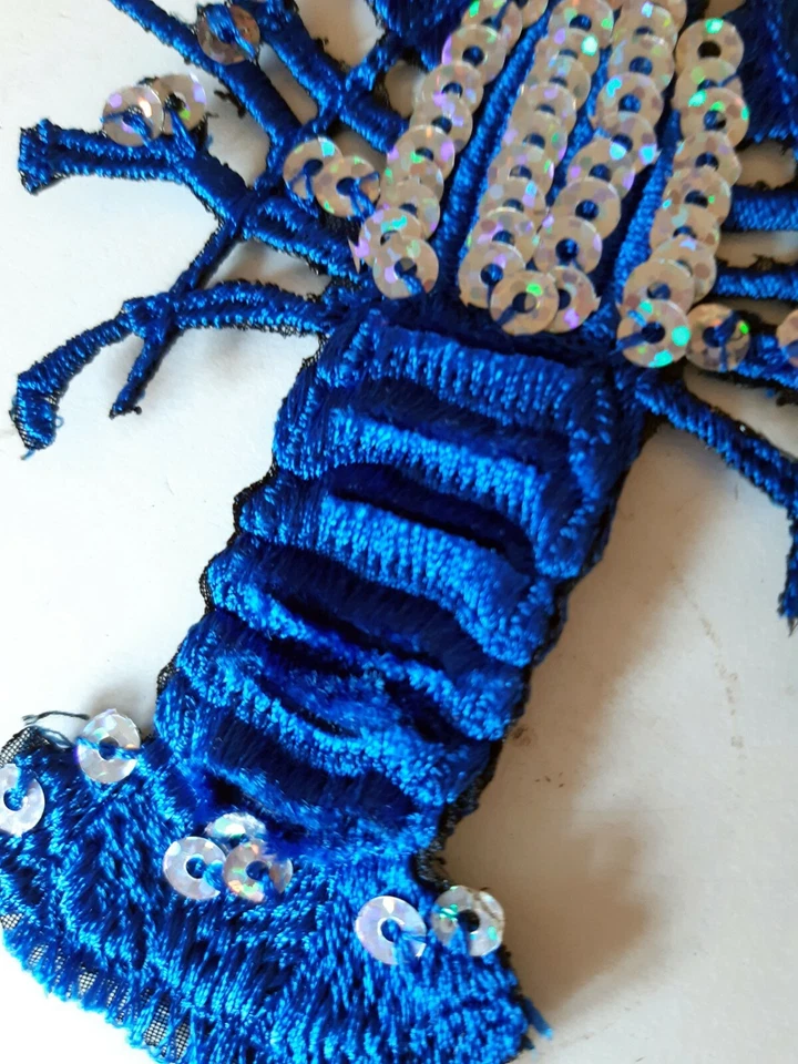 Blue Lobster Handmade Extra Quality Embroidered Patch from Ukraine - Image 4 of 4