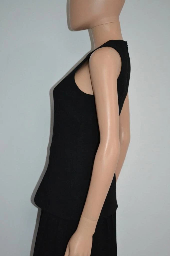 Abito Alexander McQueen nero in lana senza maniche con pieghe taglia 40 US 4