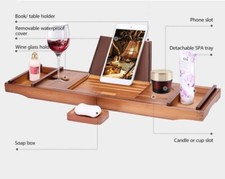 Viviohome Expandable Bamboo Bathtub Caddy Tray 43 Extendable Size