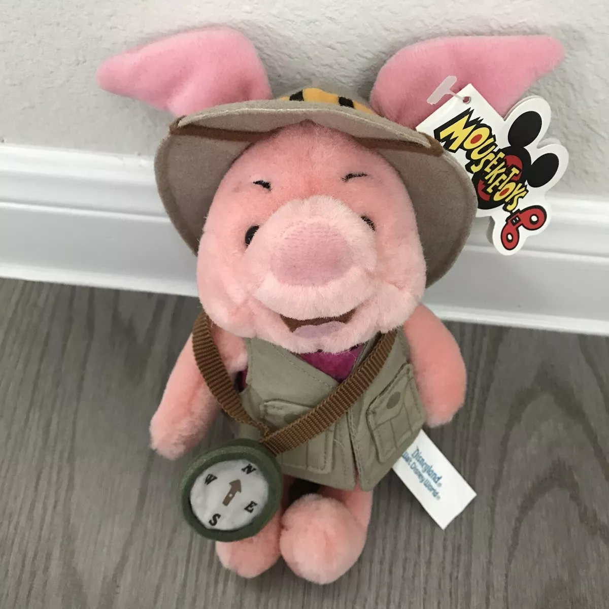 Disney Mouseketoys Safari Piglet Bean Bag Plush Disneyland 8 Pig