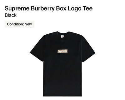 Supreme Burberry Box logo tee black size L | eBay